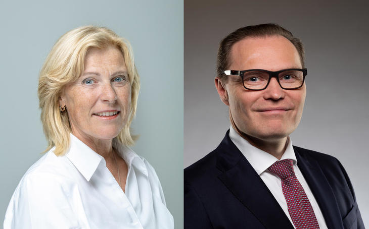 Bilde av konsernsjef Anne Marit Panengstuen og  Jens Middborg, administrerende direktør i Capgemini Norge.