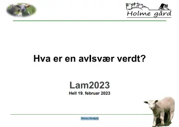 Verdien av godt avlsmateriell og bruk av delindekser, pdf. 10 MB